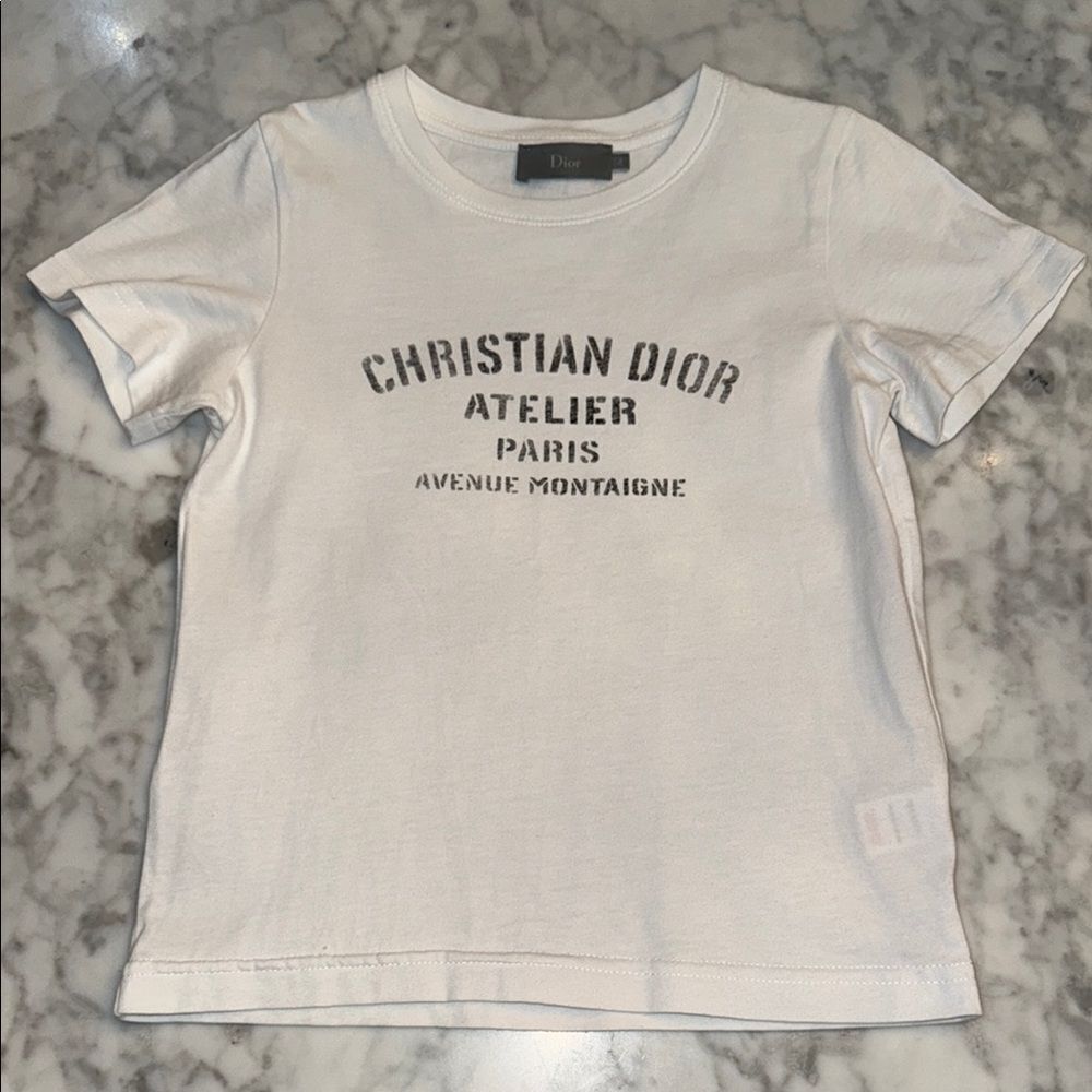 Dior Kids Atelier Capsule Collection White & Black T-Shirt 4Y